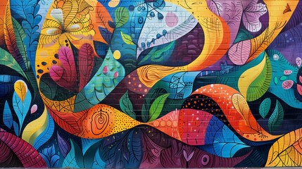 Artistic mural in a vibrant neighborhood, focusing on the message and the impact of the art