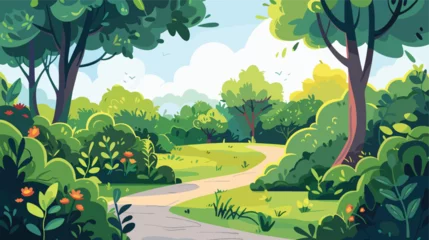 Poster Nature park or forest illustration vector © Vector