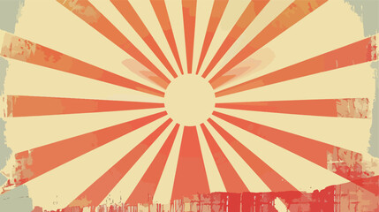 Retro sun burst vintage banner illustration vector