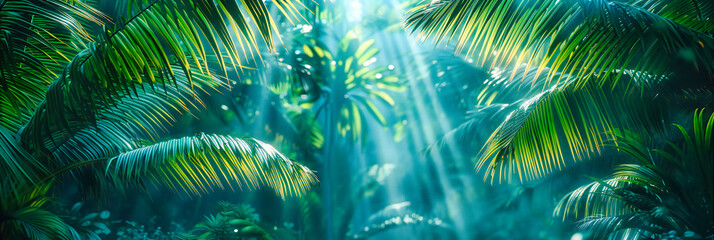 Lush Tropical Rainforest: A Dense Jungle Pathway, Illuminated by Sunlight, Inviting Exploration and Adventure