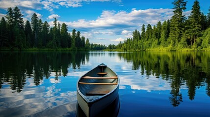 adventure lake canoe - obrazy, fototapety, plakaty