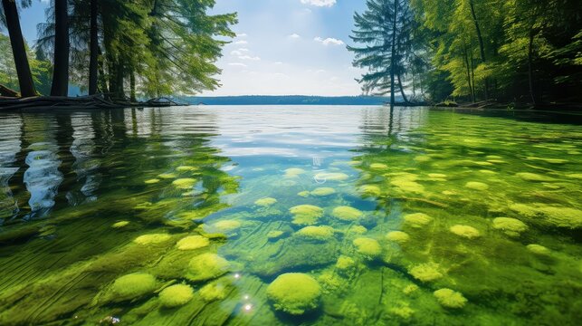 water algae lake