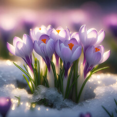 Snowdrops. 4 Spring wildflowers