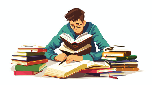 A Student Learning illustration vector