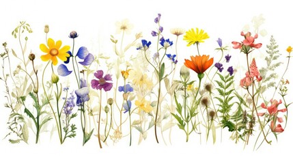 botanical handdrawn wildflowers © PikePicture