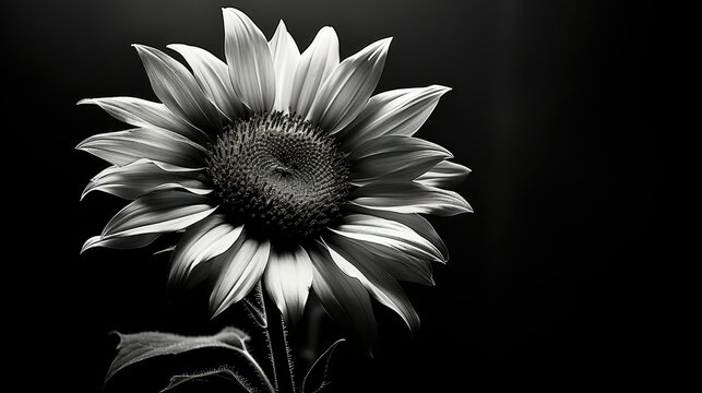 Fototapeta plant black white sunflower