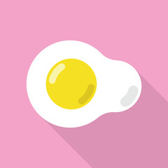 Fried egg icon isolated on pink background. Vector illustration in outline style.