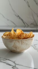 Potato Chips with Spices Freshly Fried, Grooved