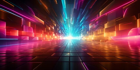 Colorful light exposure in a tunnel 4K Video