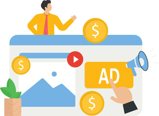 Advertisement and marketing, Promotion megaphone, Business announcement and digital marketing concept,
