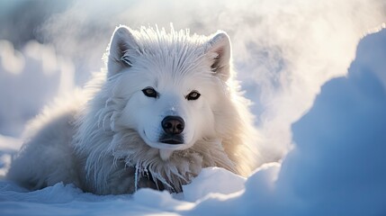 snow dog cold