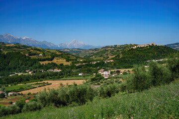 Country landscape in Abruzzo between Penne and Teramo at summer