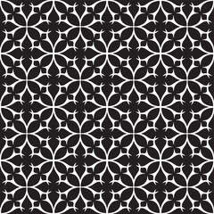 Obraz premium White on Black thorn geometric round seamless repeat pattern background