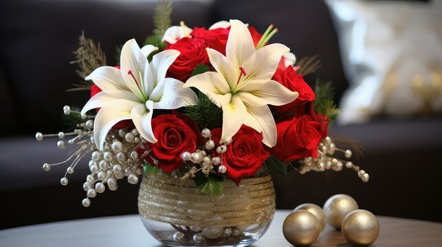 garland christmas flower arrangements