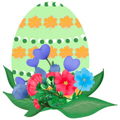 easter eggs and flowers