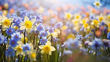 Zelfklevend Fotobehang vibrant spring wildflowers © PikePicture