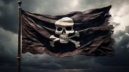 skull pirate flag - obrazy, fototapety, plakaty