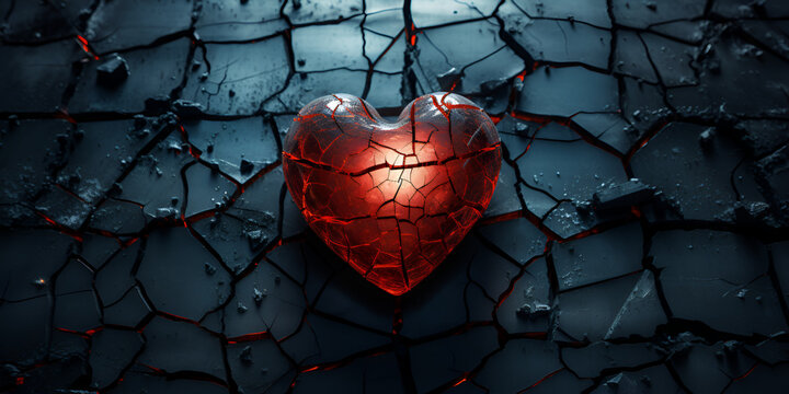 A broken heart image symbolizes the pain of divorce or breakup