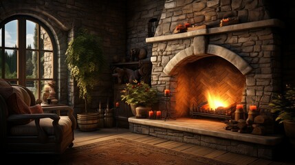 mantel fireplace room