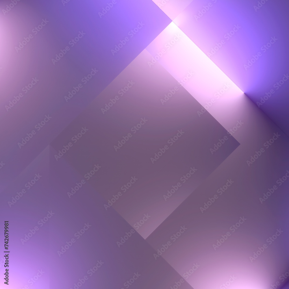 Poster 3d rendering digital illustration with a geometric pattern using pink and purple fluorescent lights