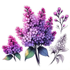 Floral Masterpiece: Artistic Interpretation of Lilac in Sketch
