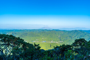 金峰山山頂から見る桜島の風景（南さつま市）