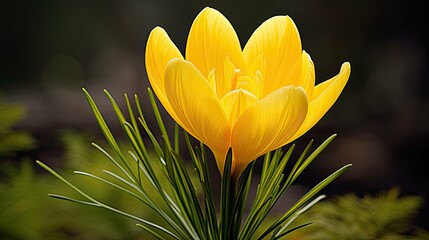 garden yellow crocus flower