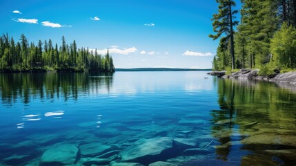 Naklejka premium fishing clear lake