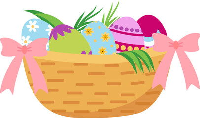 Easter Egg With Basket Illustration