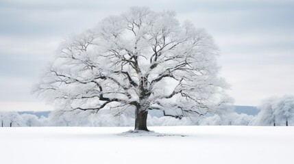 branches oak tree winter