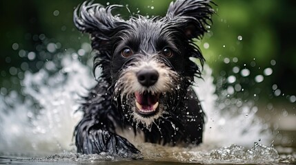 bath wet dog