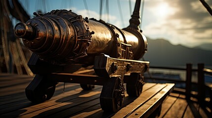 plunder pirate ship cannon - obrazy, fototapety, plakaty