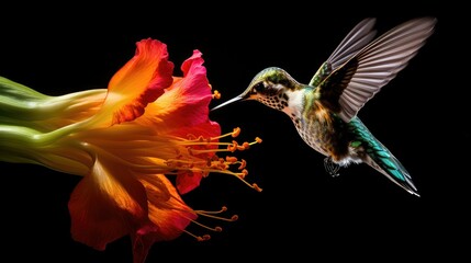 garden hummingbird and flower