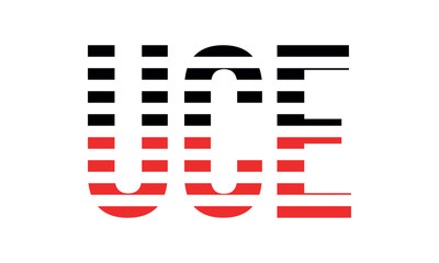 UCE three initial letter iconic line negative space minimal logo design vector template. monogram, abstract, wordmark, business, typography, minimalist, brand, company, flat, modern, unique, simple