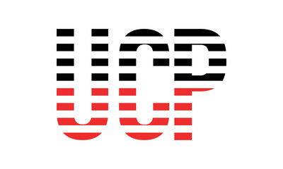 UCP three initial letter iconic line negative space minimal logo design vector template. monogram, abstract, wordmark, business, typography, minimalist, brand, company, flat, modern, unique, simple