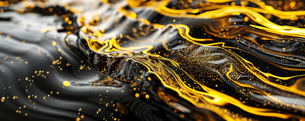 Beautiful black and gold liquid metal ink