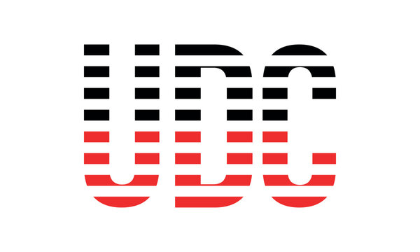 UDC three initial letter iconic line negative space minimal logo design vector template. monogram, abstract, wordmark, business, typography, minimalist, brand, company, flat, modern, unique, simple