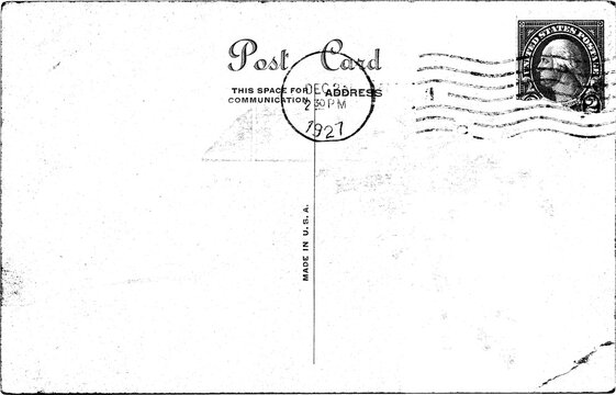 Vintage postcard texture with a transparent background