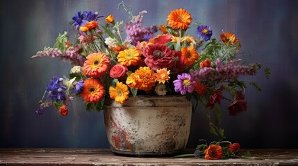 garden pot of flowers