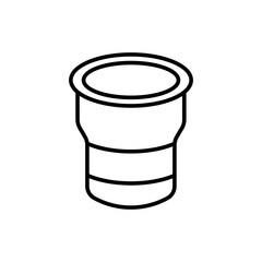 Paper cup outline icons, minimalist vector illustration ,simple transparent graphic element .Isolated on white background