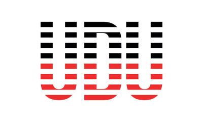 UDU three initial letter iconic line negative space minimal logo design vector template. monogram, abstract, wordmark, business, typography, minimalist, brand, company, flat, modern, unique, simple