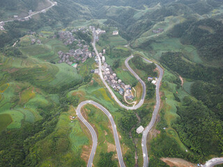 Road on the mountain in Guangxi China
