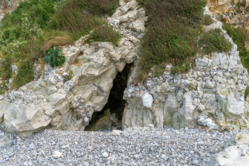 Cave in a chalk cliff