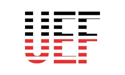 UEF three initial letter iconic line negative space minimal logo design vector template. monogram, abstract, wordmark, business, typography, minimalist, brand, company, flat, modern, unique, simple