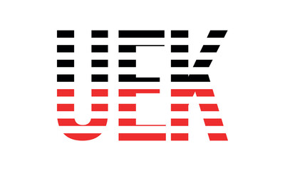 UEK three initial letter iconic line negative space minimal logo design vector template. monogram, abstract, wordmark, business, typography, minimalist, brand, company, flat, modern, unique, simple