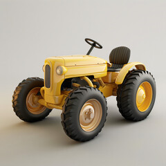 Rendering model of a wheeled mini tractor.