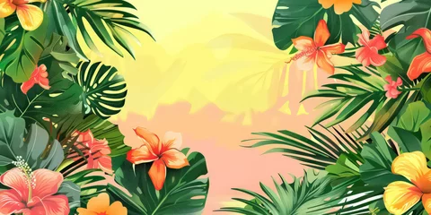 Fototapete Rund Tropical nature abstract background. Summer and environment concept. Generative ai. © tonktiti