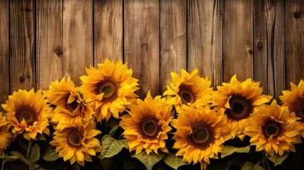 Obraz premium vintage rustic background with sunflowers