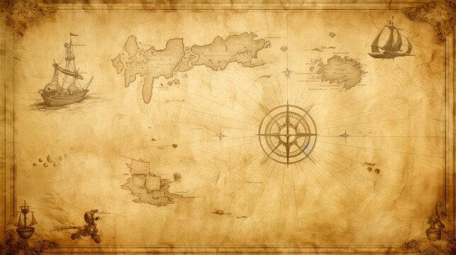 compass pirate map background