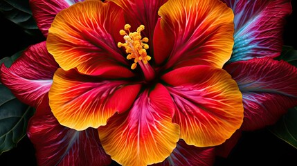 tropical polynesian flower - obrazy, fototapety, plakaty